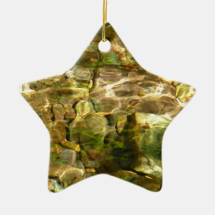 Wasser aus heißen Quellen Grün-Goldene Natur Keramikornament