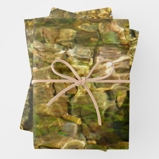 Wasser aus heißer Quellen, grüne Gold Geschenkpapier Set (Beispiel)