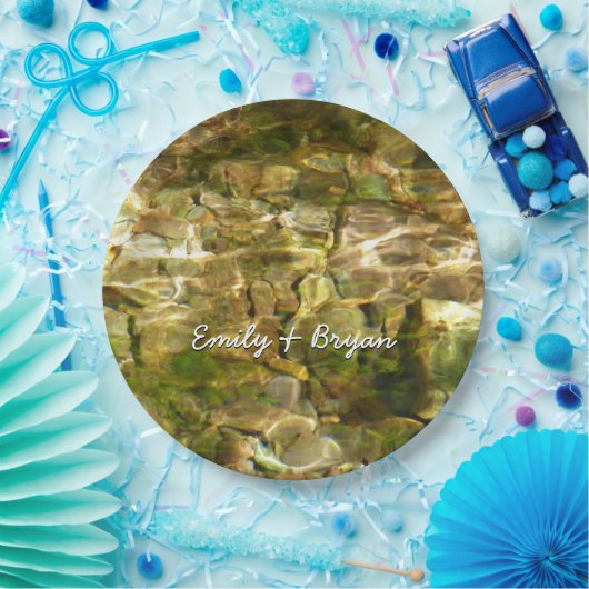 Wasser aus heißer Quellen, grüne Gold Pappteller (Party)