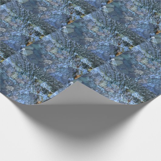 Wasser, Bach, Dampf, Unterwassersteine Geschenkpapier (Ecke)