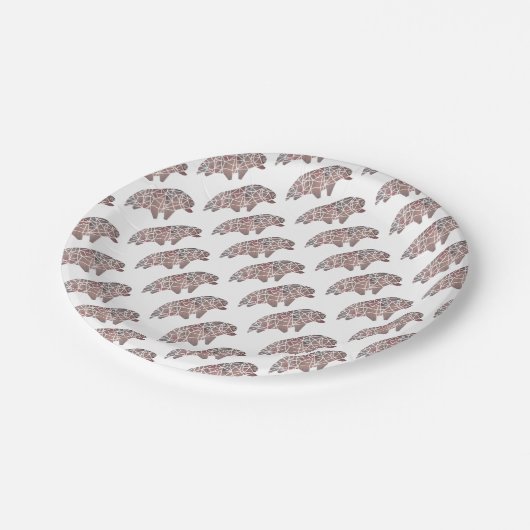 Wasser-Bär Tardigrade Pappteller (Schrägansicht)