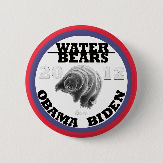 Wasser-Bären für Obama/Biden 2012 Button (Vorderseite)