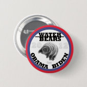 Wasser-Bären für Obama/Biden 2012 Button (Vorne & Hinten)