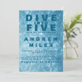 Wasser Birthday Splash Pool Sommer Celebrate Einladung (Stehend Vorderseite)