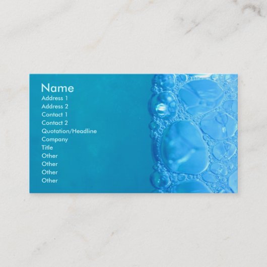 Wasser-Blasen Visitenkarte (Vorderseite)