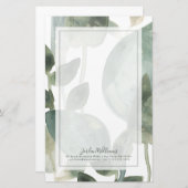 Wasser-Blätter - Watercolor Briefpapier (Vorne/Hinten)