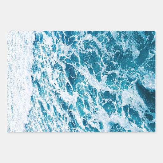 Wasser Blau und Weiße Ozeane Geschenkpapier Set (Vorderseite 2)
