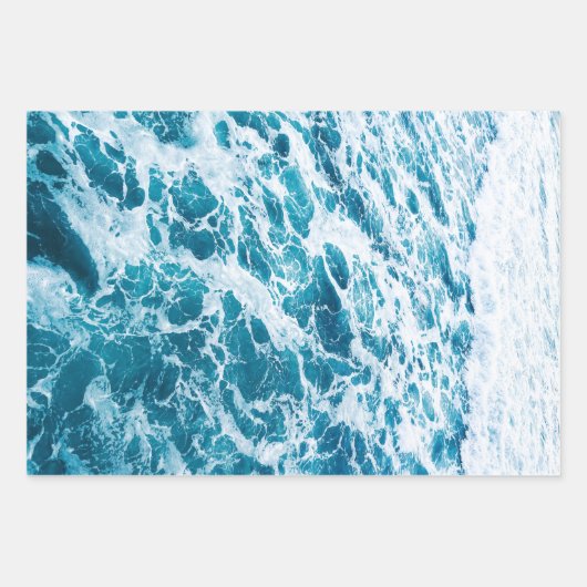 Wasser Blau und Weiße Ozeane Geschenkpapier Set (Vorderseite 3)