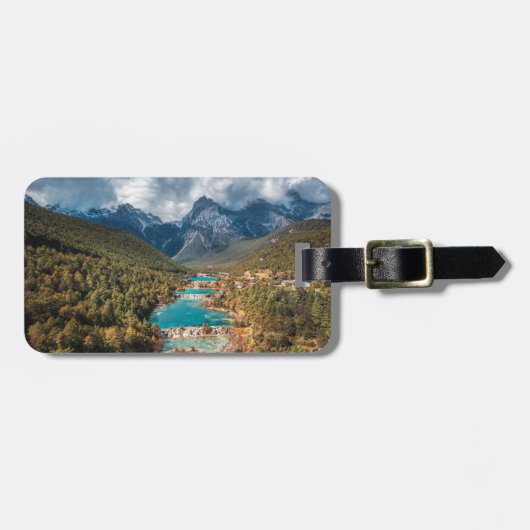 Wasser | Blue Moon Lake, China Gepäckanhänger (Vorderseite horizontal)