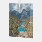 Wasser | Blue Moon Lake, China Ornament Aus Glas (Vorderseite links)