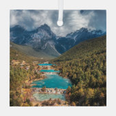 Wasser | Blue Moon Lake, China Ornament Aus Glas (Rückseite)