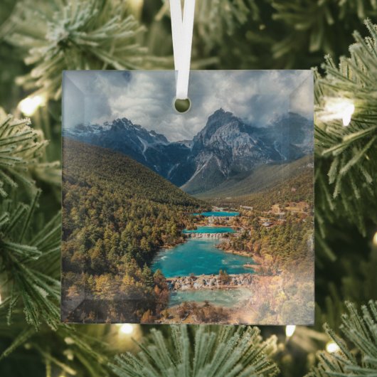 Wasser | Blue Moon Lake, China Ornament Aus Glas (Insitu)