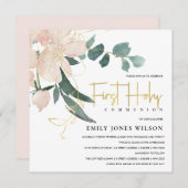 WASSER BLUSH FLORAL WATERCOLOR ERSTE HOLZGEMEINSCH EINLADUNG (Vorne/Hinten)