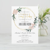 WASSER BLUSH FLORAL WATERCOLOR ERSTE HOLZGEMEINSCH EINLADUNG (Stehend Vorderseite)