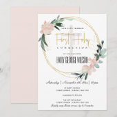 WASSER BLUSH FLORAL WATERCOLOR ERSTE HOLZGEMEINSCH EINLADUNG (Vorne/Hinten)