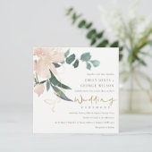 WASSER BLUSH GOLD FLORAL BUNCH WATERCOLOR WEDD EINLADUNG (Stehend Vorderseite)