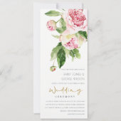 WASSER BLUSH GREEN FLORAL PEONY WATERCOLOR WEDD EINLADUNG (Vorderseite)