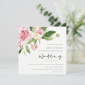 WASSER BLUSH PEONY FLORAL BUNCH WATERCOLOR WEDD EINLADUNG (Stehend Vorderseite)
