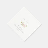 WASSER BLUSH ROSE PINK MINIMAL KALLIGRAPHIE GLAUBE SERVIETTE (Ecke)