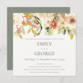 WASSER BLUSPEACH PINK WATERCOLOR VERLOBUNG EINLADUNG (Vorne/Hinten)