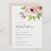 WASSER BLUSPINK WASSERFARBENES BRAUTPARTY EINLADUNG (Vorne/Hinten)