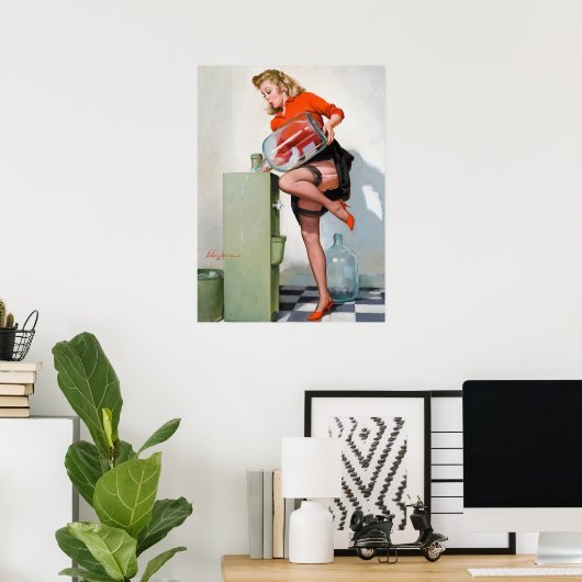 Wasser Cooler Button nach oben Poster (Heimbüro)