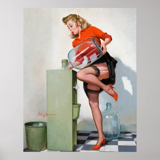 Wasser Cooler Button nach oben Poster (Vorne)