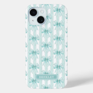 Wasser-Coquette-Schleifen auf gestreiften Monogram Case-Mate iPhone Hülle