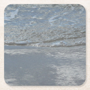 Wasser, das am Strand leckt, abstrakte Fotografie Rechteckiger Pappuntersetzer