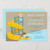 Wasser-Dia-Geburtstag - Einladung (Vorne/Hinten)