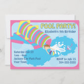 Wasser-Dia-Pool-Party Einladung (Vorderseite)