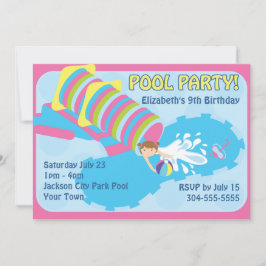 Wasser-Dia-Pool-Party Einladung