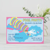 Wasser-Dia-Pool-Party Einladung (Stehend Vorderseite)