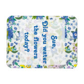 Wasser die Blume | Blue Garden Erinnerung Magnet (Horizontal)