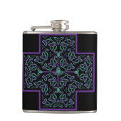 Wasser-Drache-keltisches Kreuz Flachmann (Vorderseite)