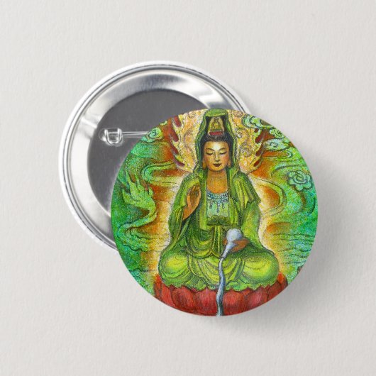 "Wasser-Drache" Kuan Yin Buton Button (Vorne & Hinten)