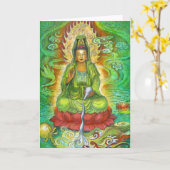 "Wasser-Drache" Kuan Yin Gruß-Karte Karte (Gelbe Blume)