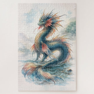 Wasser-Drache Neblige Gewässer Puzzle