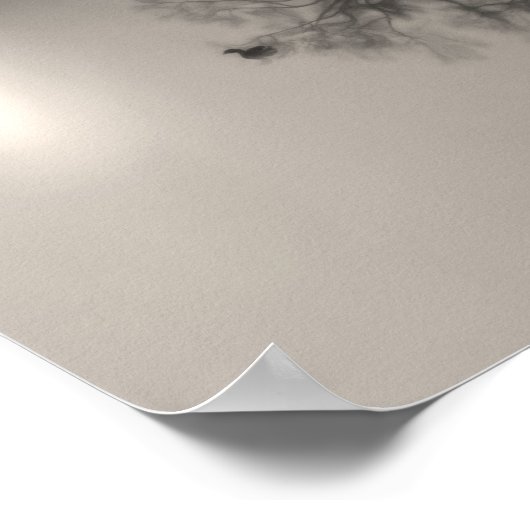 Wasser Eiche in Nebel Foto am Morgen drucken Poster (Ecke)