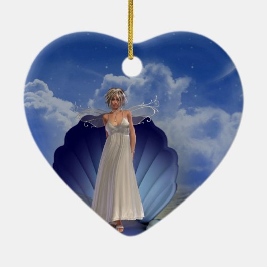 Wasser-Engels-Verzierung Keramik Ornament (Hinten)