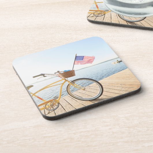 Wasser | Fahrrad am See Getränkeuntersetzer (Linke Seite)