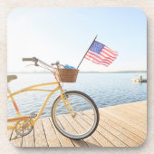 Wasser | Fahrrad am See Getränkeuntersetzer (Vorderseite)