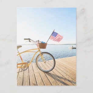 Wasser   Fahrrad am See Postkarte