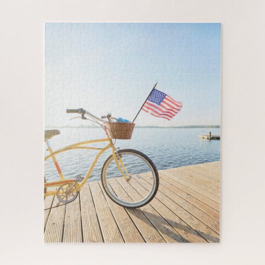 Wasser | Fahrrad am See Puzzle (Vertikal)