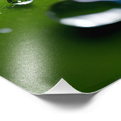 Wasser fällt auf Blätter Fotodruck (Ecke)