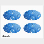 Wasser fällt auf blau ovaler aufkleber (Blatt)