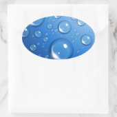 Wasser fällt auf blau ovaler aufkleber (Tasche)