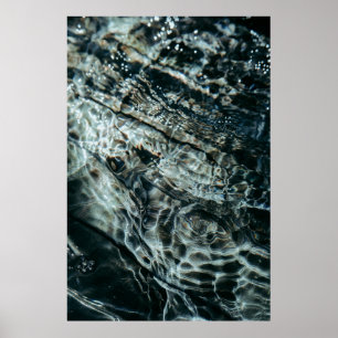 Wasser fällt auf den Wasserkörper Poster