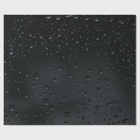 Wasser fällt auf schwarzes Fenster Geschenkpapier (Flach)