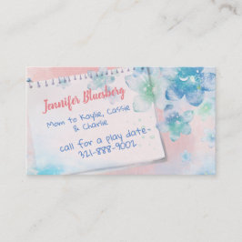 Wasser-FarbBlumen-Mama-Karte Telefonnummerkarte